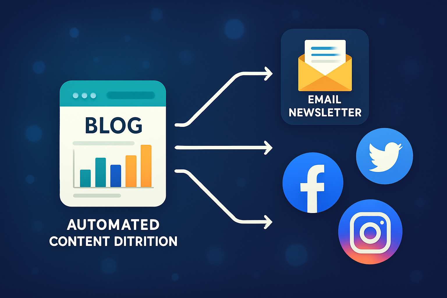 Flujo de trabajo automatizado para publicación de contenidos en blog, newsletter y redes sociales