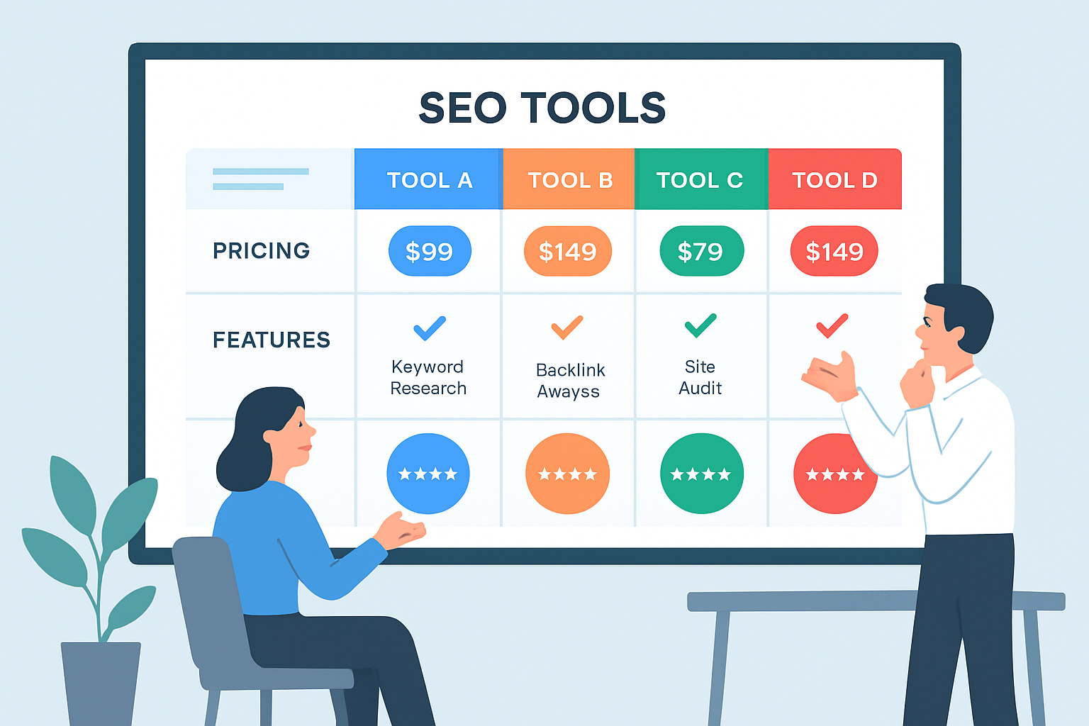 Tabla comparativa de alternativas a Surfer SEO para equipos de marketing
