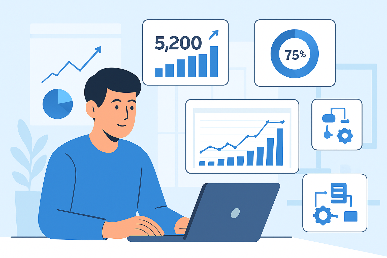 Profesional de marketing digital gestionando una estrategia de actualización de contenidos SEO automatizada