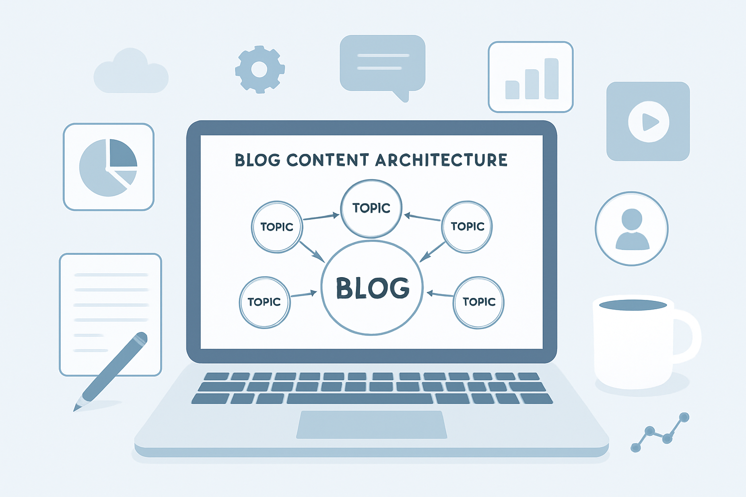 Estructura de blog SaaS con clústeres temáticos para generar tráfico orgánico