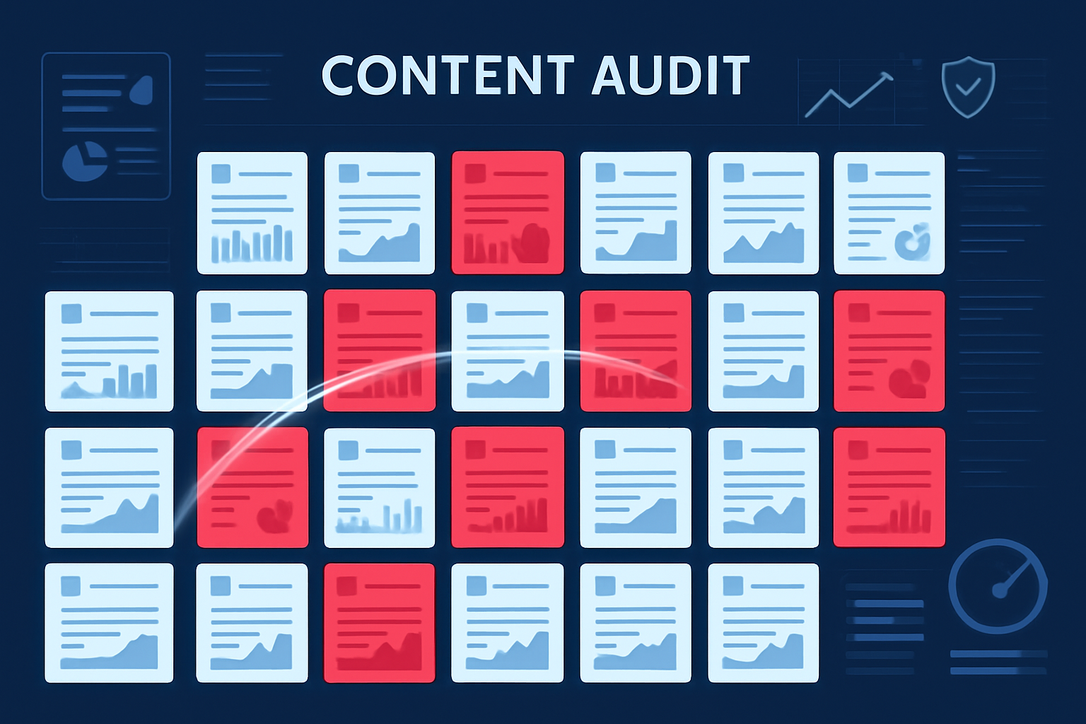 Auditoría automática de contenidos SEO identificando artículos que necesitan actualización