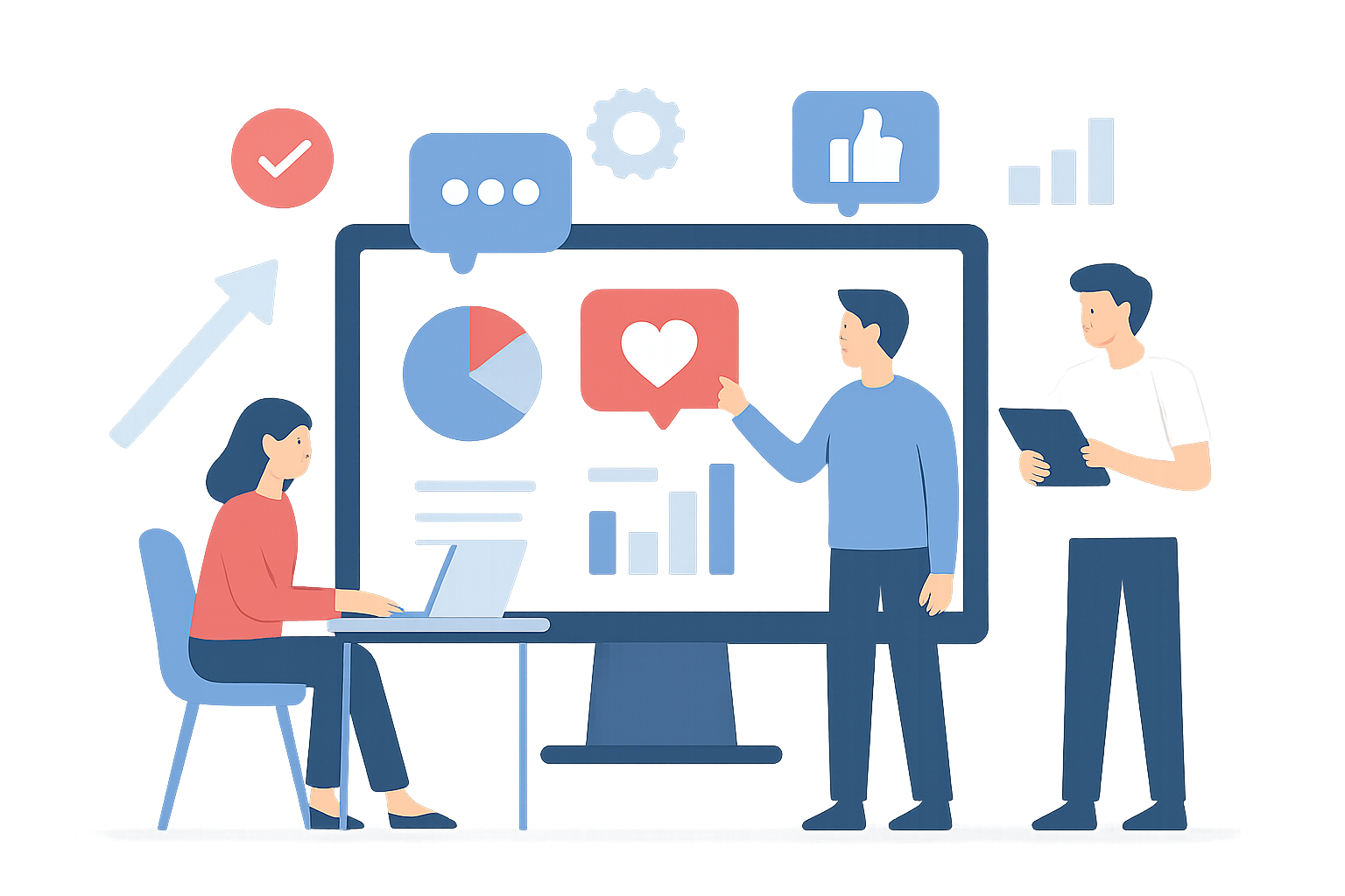 gestión redes sociales equipos pequeños
