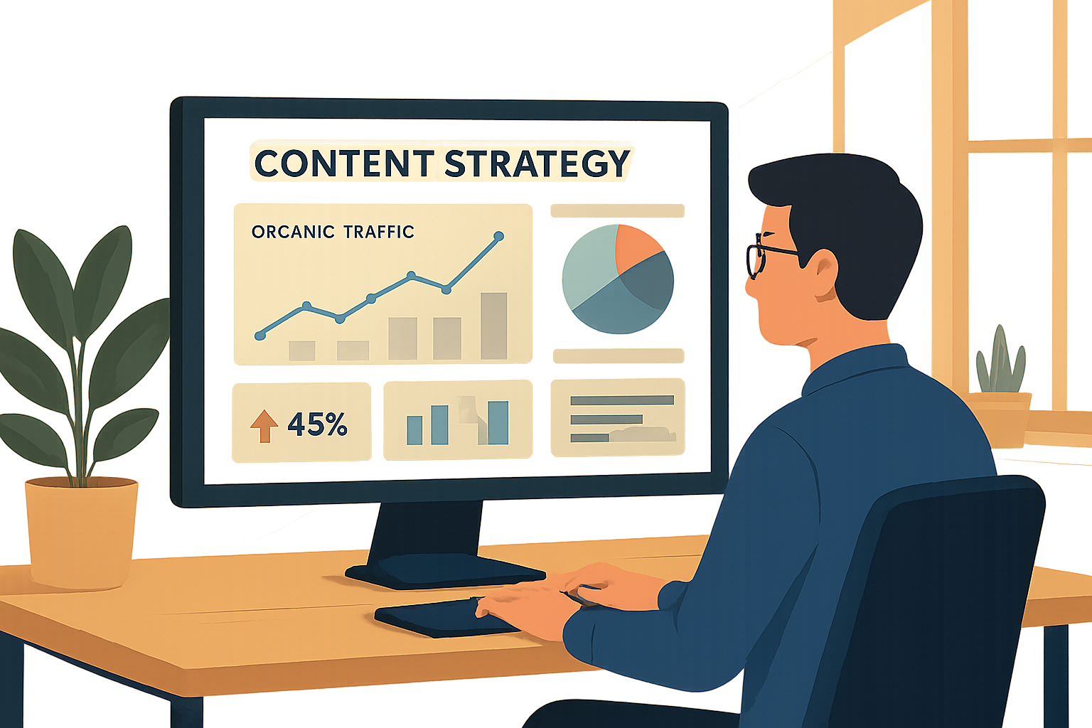 Equipo de marketing digital ejecutando estrategia de contenidos escalable con automatización e IA
