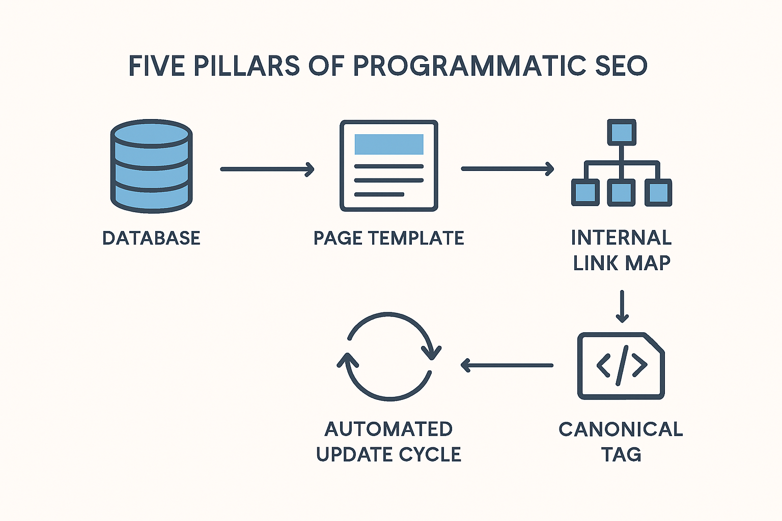 Pilares técnicos del SEO programático para proyectos SaaS: datos, plantillas, enlaces y canonicals