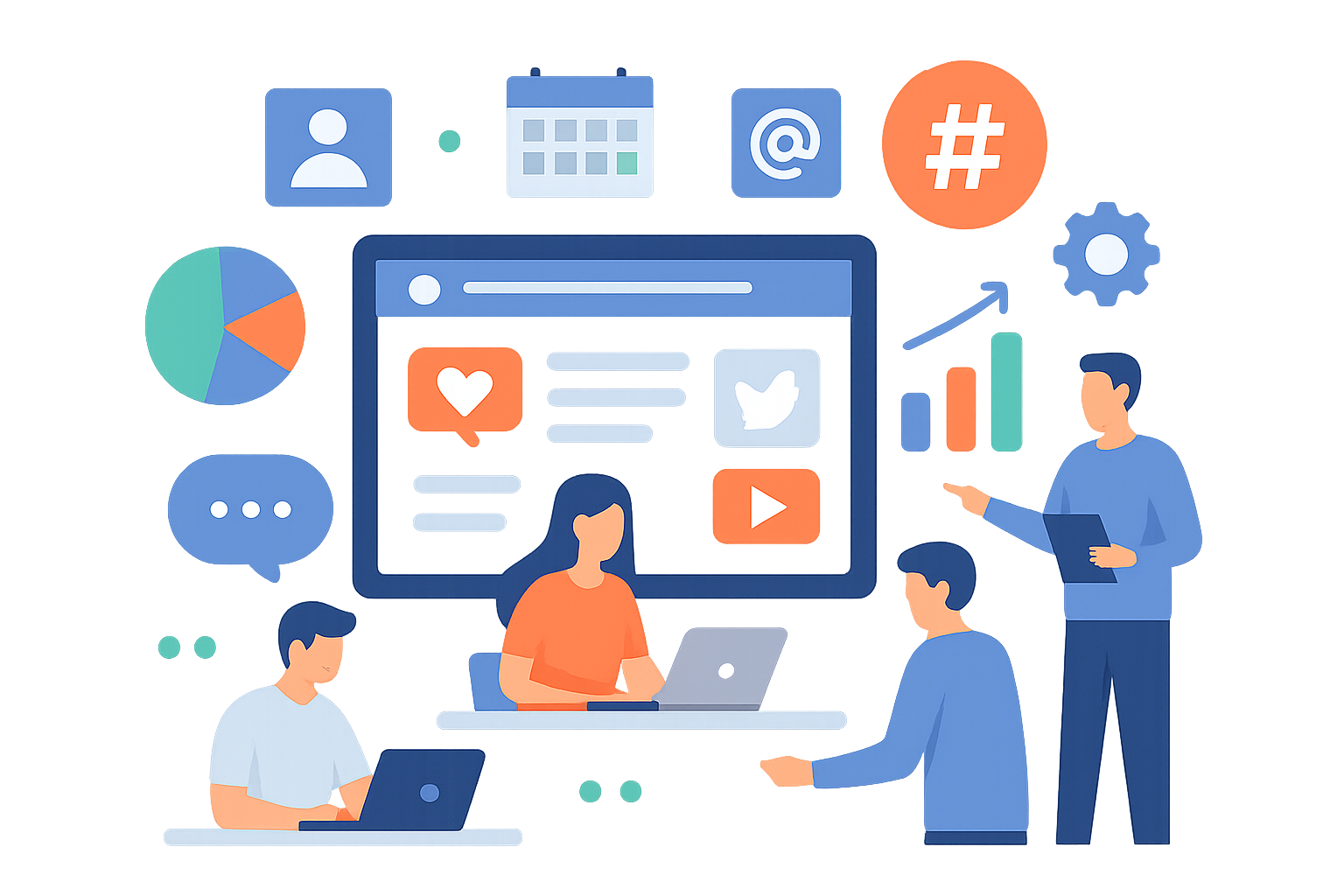 gestión redes sociales equipos pequeños - imagen 1